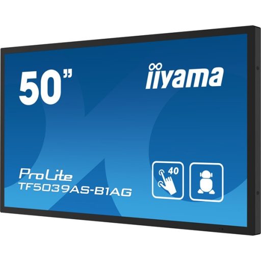 iiyama 24/7 interaktív kijelző, 49,5" 3840 x 2160 , 16:9, 500cd, 9,5ms,5000:1, HDMIx2/DP/USBx2/RS-232C/RJ45