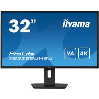   iiyama Prolite monitor, 31,5", 3840 x 2160, 16:9, 300cd, 3ms, 3000:1 HDMIx2/DP/USBx2, XB3288UHSU-B5