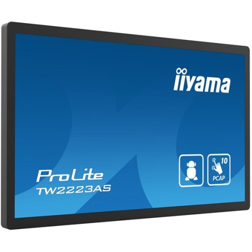 iiyama touch monitor, 24/7, 21,5", 1920 x 1080, 16:9, 400cd, 18ms, 3000:1, HDMI/USBx5/RJ45, TW2223AS-B2