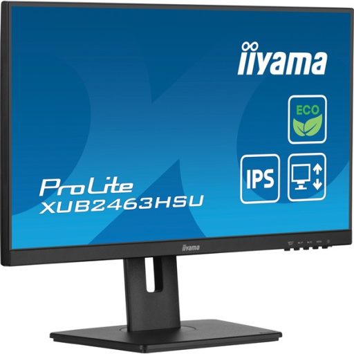 iiyama Prolite IPS ECO monitor, 23,8", 1920 x 1080, 16:9, 250cd, 3ms, 1300:1 HDMI/DP/USBx2, XUB2463HSU-B1