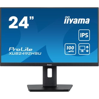   iiyama Prolite IPS monitor, 23,8", 1920 x 1080, 16:9, 250cd, 0,4ms, 1300:1 HDMI/DP/USBx4, XUB2492HSU-B6