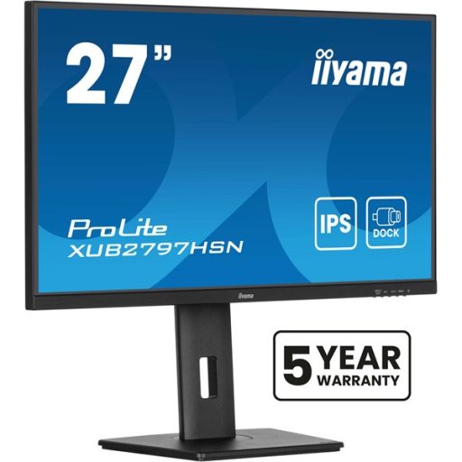 iiyama Prolite IPS monitor, 27", 1920 x 1080, 16:9, 300cd, 1ms, 1000:1, HDMI/DPx2/USB-Cx2/USBx4/RJ45, XUB2797HSN-B2
