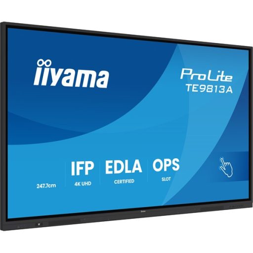 iiyama interaktív IPS kijelző, 97,5" 3840 x 2160, 16:9, 450cd, 8ms,1200:1/HDMIx3/DP/USB-Cx2/USBx5/RS-232c/RJ45x2