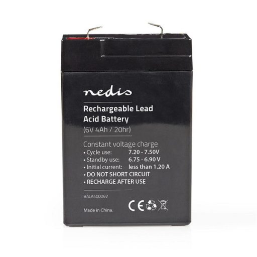 Nedis BALA40006V 6V újratölthető akkumulátor, 4000mAh, ólom-savas (zselés) akkumulátor, 40x104x46mm