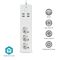 Nedis WIFIP312FWT, WIFI okos elosztó, 3x 230V földelt aljzat / 4x USB aljzat, 16A, 3680W, túlfeszültség védelemmel