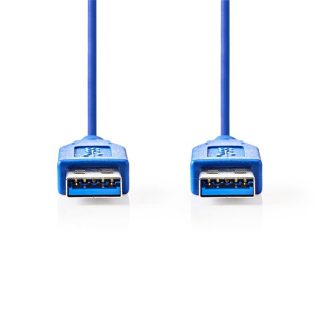   Nedis CCGP61000BU20 USB3.2 USB A dugó - USB-A dugó, 5 Gbps, 2m, (USB3.1, USB3.0, USB2.0)