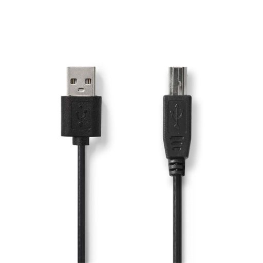 Nedis CCGL60101BK20 USB2.0, USB A - B kábel, 480Mbs, hossz 2m