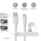 Nedis CCGB60800WT15 flexibilis USB A - USB C (USB-C) kábel, USB2.0, 15W, hossz 1,5m, fehér rugalmas szilikon