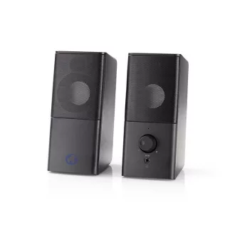   Nedis GSPR10020BK aktív gamer hangszóró 2.0, USB tápellátás, 3,5 mm jack, 18 W, Hangerőszabályozó