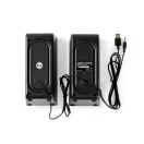 Nedis GSPR10020BK aktív gamer hangszóró 2.0, USB tápellátás, 3,5 mm jack, 18 W, Hangerőszabályozó