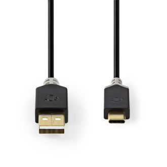   Nedis CCBW60601AT20 USB kábel, USB2.0 Gen 1, USB-A dugó - USB-C dugó, 60 W | 480 Mbps, 2 m