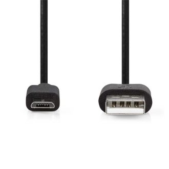   Nedis CCGL60500BK20 USB 2.0  USB-A dugó  - USB Micro-B dugó  11 W 480 Mbps, 2m
