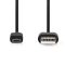 Nedis CCGL60500BK20 USB 2.0  USB-A dugó  - USB Micro-B dugó  11 W 480 Mbps, 2m