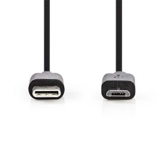   Nedis CCGL60750BK10 USB2.0, USB-C apa - USB Micro-B apa, 60 W, 480 Mbps, hossz 1m