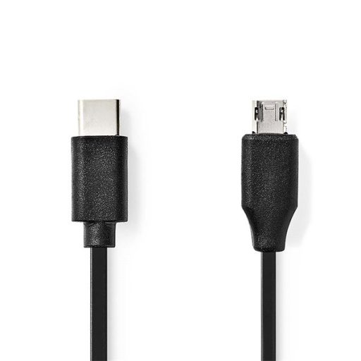 Nedis CCGL60750BK10 USB2.0, USB-C apa - USB Micro-B apa, 60 W, 480 Mbps, hossz 1m