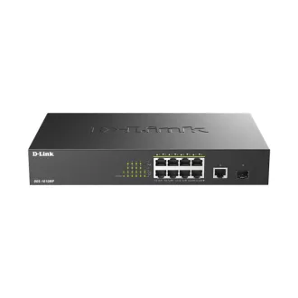   D-LINK Switch 8x1000Mbps(8xPOE) + 1xLAN(1000Mbps) + 1xSFP Menedzselhető Fémházas Asztali, DGS-1010MP/E
