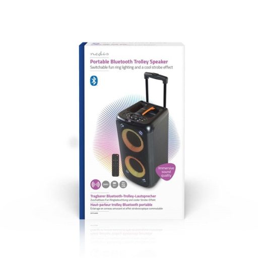 Nedis SPPT2480BK bluetooth hangszóró, 2x 5.25" mélynyomó, 2 x 2" magassugárzó, 240W, 5 óra lejátszási idő, akku