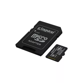   KINGSTON Memóriakártya MicroSDXC 128GB Canvas Select Plus Gen3 150R A1 + Adapter