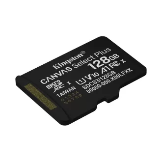   KINGSTON Memóriakártya MicroSDXC 128GB Canvas Select Plus Gen3 150R A1 Adaprer nélkül