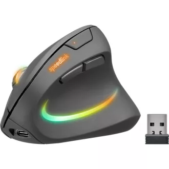   SPEEDLINK SL-630026-BK Piavo Pro újratölthető függőleges ergonomikus egér - vezeték nélküli, gumi-fekete
