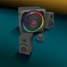 SPEEDLINK SL-830100-BK Gravity Carbon RGB háttérvilágítású 2.1 mélynyomó rendszer, fekete