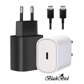   BLACKBIRD Hálózati Adapter T127 20W + Type-C kábel 1m, Fekete