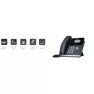   YEALINK Telefon - SIP-T42U VoIP 12 vonalas LCD kijelző, 2xUSB, POE