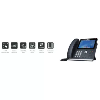   YEALINK Telefon - SIP-T48U VoIP 16 vonalas LCD Érintőképernyős, Wi-Fi, 2xUSB, POE
