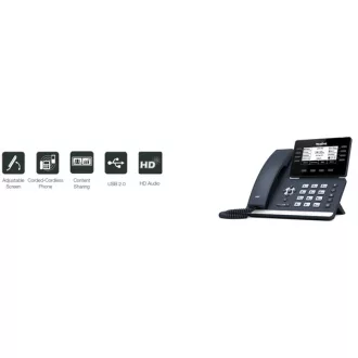   YEALINK Telefon - SIP-T53 VoIP 12 vonalas LCD kijelző, Wi-Fi, USB, POE