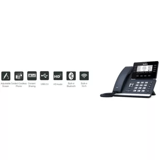   YEALINK Telefon - SIP-T53W VoIP 16 vonalas LCD kijelző, BT, USB, 2xLAN, POE
