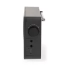 Nedis RDFM2225BK hordozható FM rádió, digitális hangolás, Bluetooth, Fejhallgató kimenet, Ébresztőóra, akkumulátor