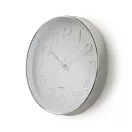 Nedis CLWA015PC30SR falióra, 30 cm átmérő,  1 x AA, ezüst/fehér, quarz technológia, 1,5V
