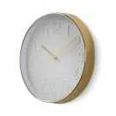 Nedis CLWA015PC30GD falióra, 30 cm átmérő,  1 x AA, arany/fehér, quarz technológia, 1,5V