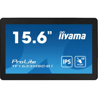   iiyama touch monitor, 15,6", 1920 x 1080, 16:9, 450cd, 5ms, 1000:1, HDMI/DP TF1633MSC-B1