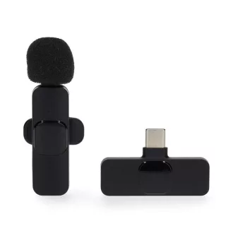   Nedis MICW110BK vezeték nélküli mikrofon, használható Notebook / Okostelefon / Tablet,  USB Type-C™