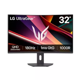   LG ívelt gaming monitor 31,5" 32G600A-B, 2560x1440, 16:9, 300cd/m2, 1ms, HDMIx2/Displayport, 180Hz