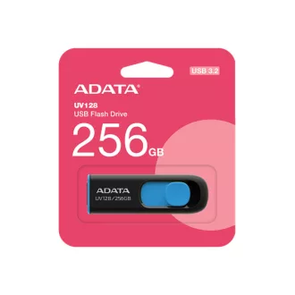 ADATA Pendrive 256GB, UV128 USB 3.2, Fekete-kék