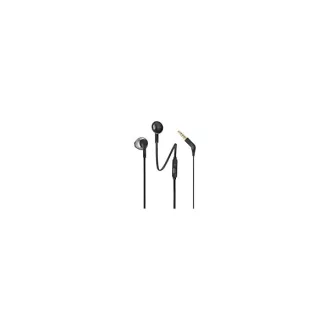   JBL T205 BLKE vezetékes füllhallgató, fekete, 3,5 jack, ear buds, 12,5 mm hangszóró, 1,2 m kábel, 34 g