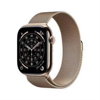   Apple Watch S11 Cellular 42mm Gold Titanium Case with Gold Milanese Loop