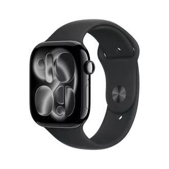   Apple Watch S11 Cellular 42mm Jet Black Aluminium Case with Black Sport Band - M/L