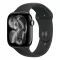 Apple Watch S11 Cellular 46mm Jet Black Aluminium Case with Black Sport Band - M/L
