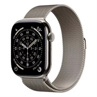   Apple Watch S11 Cellular 46mm Natural Titanium Case with Natural Milanese Loop - S/M