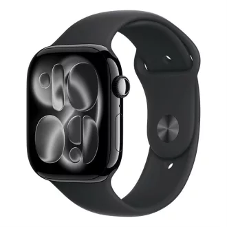   Apple Watch S11 GPS 46mm Jet Black Aluminium Case with Black Sport Band - S/M