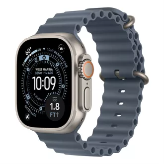   Apple Watch Ultra 3 Cellular 49mm Natural Titanium Case with Anchor Blue Ocean Band