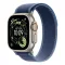 Apple Watch Ultra 3 Cellular 49mm Natural Titanium Case with Blue/Bright Blue Trail Loop - S/M