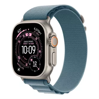  Apple Watch Ultra 3 Cellular 49mm Natural Titanium Case with Light Blue Alpine Loop - Small