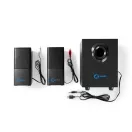 Nedis GSPR10021BK aktív gamer hangszóró 2.1, USB tápellátás, 3,5 mm jack, 30 W, Hangerőszabályozó
