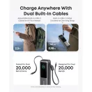 ANKER Powerbank Zolo 25000mAh, 165W, Beépített USB-C kábel behúzható, fekete - A1695H11