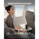 ANKER Powerbank Zolo 25000mAh, 165W, Beépített USB-C kábel behúzható, fekete - A1695H11