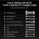 CORSAIR Tápegység Moduláris, iCUE LINK HXi SHIFT Series, HX1000i SHIFT, 1000 Watt, Cybenetics Platinum